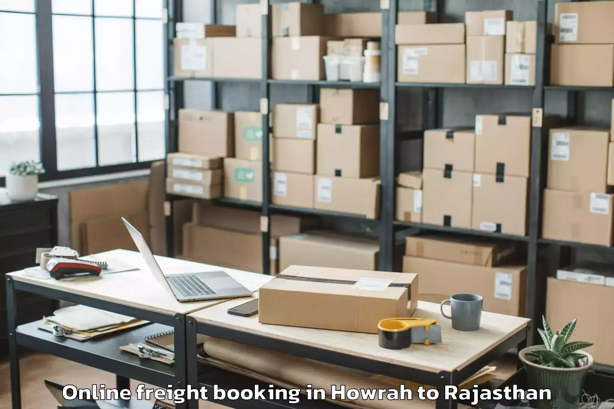 Top Howrah to Bandikui Online Freight Booking Available